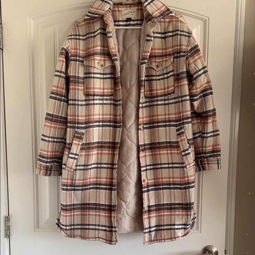 Universal Thread Orange and White Plaid Top